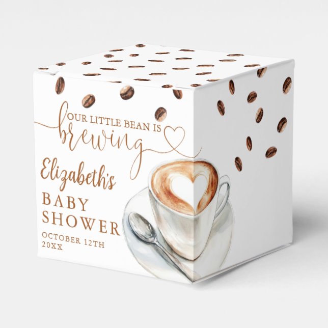 Little Bean Braut Baby Shower mit Kaffeethema Geschenkschachtel (Vorderseite)
