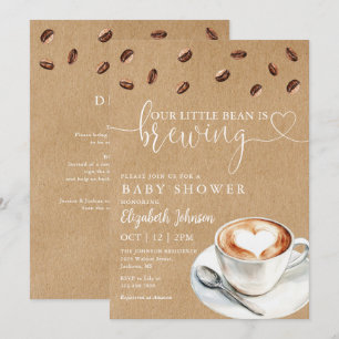 Little Bean Brewing Coffee Baby Shower All In One Einladung