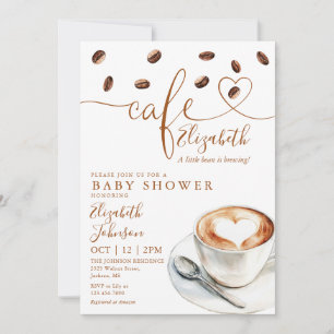 Little Bean Cafe Coffee Baby Shower All In One Einladung
