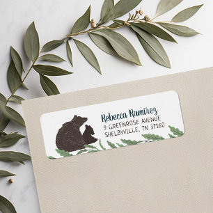 Little Bear Baby Shower Return Address Labels