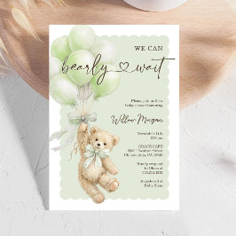 Little Bear Baby Shower Teddy Bear Balloons Einladung