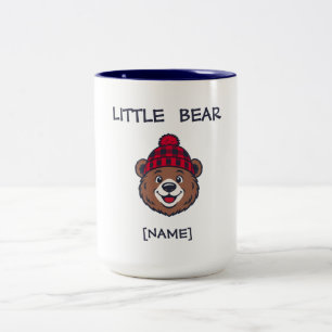 Little Bear Benutzerdefinierter Name Rustikale Kar Zweifarbige Tasse