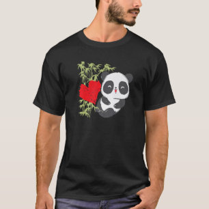 Little Bear Panda Herzstück Süße Tier für Damen T-Shirt