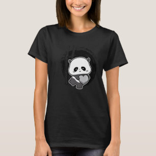 Little Bear Panda Herzstück Süße Tier für Damen T-Shirt
