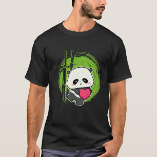 Little Bear Panda Herzstück Süße Tier für Damen T-Shirt