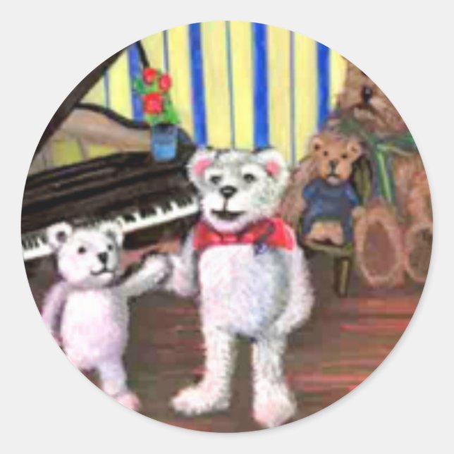 Little Bears Piano Lesson Sticker (Vorderseite)