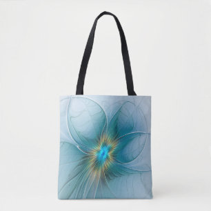 Little Beauty Modern Blue Gold Fraktal Blume