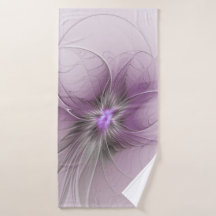 Little Beauty Modern Mauve Gray Fractal Art Flower