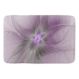 Little Beauty Modern Mauve Gray Fractal Art Flower Badematte