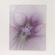 Little Beauty Modern Mauve Gray Fraktal Blume