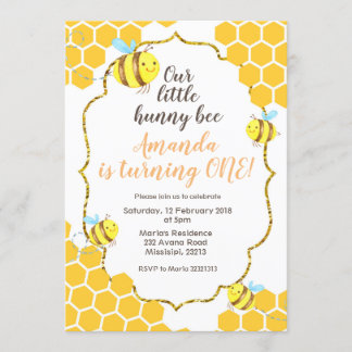 Little Bee 1. Geburtstag Einladung für Junge oder 