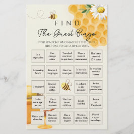 Little Bee Baby Shower Bingo Game