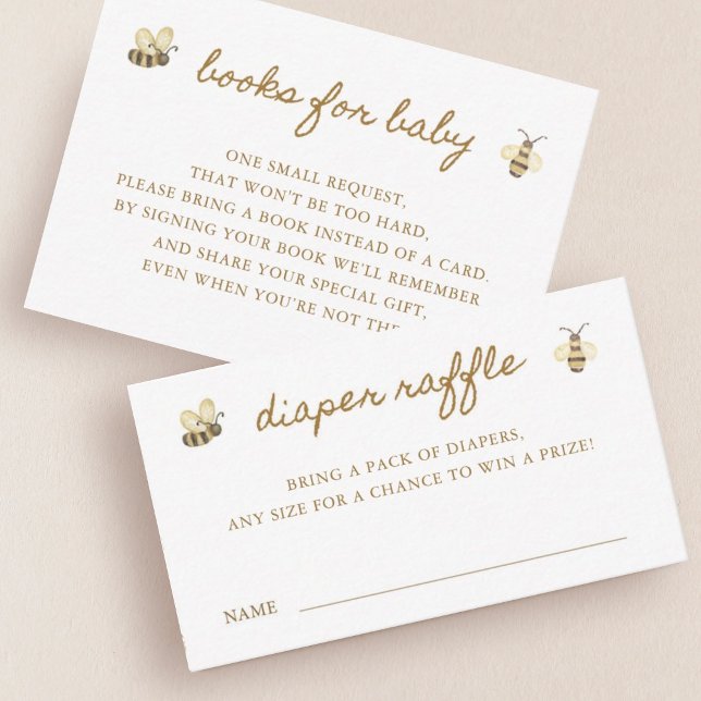 Little Bee Baby Shower Diaper Raffle Ticket Begleitkarte (Von Creator hochgeladen)
