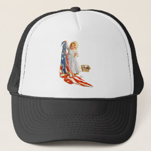 Little Betsy Ross und die amerikanische Flagge Truckerkappe
