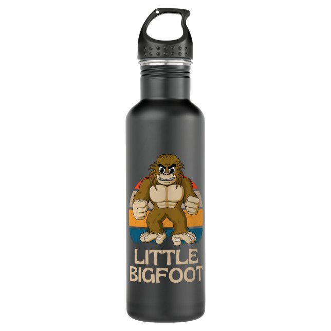 Little Bigfoot Funny Bigfoot Boy Edelstahlflasche (Vorderseite)