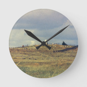 Little Bighorn-Schlachtfeld-nationales Monument Runde Wanduhr