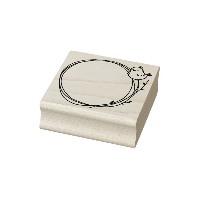 Little Bird auf Twig Wreath Naturelland Gummistempel (Stempel)