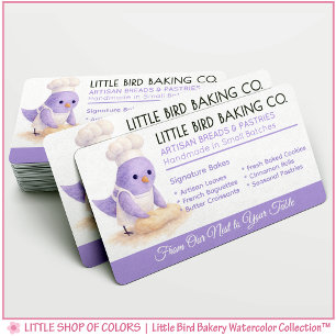 Little Bird Bakery Wasserfarbe Visitenkarte