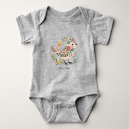 Little Bird Blätter Blume Pink Baby Bodysuit Baby Strampler