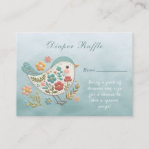 Little Bird Blue Pink Blume Babydusche