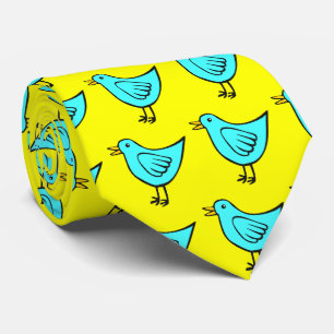 Little Bird - Eisblau mit Gelb Krawatte