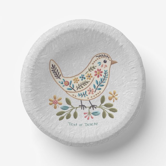 Little Bird farbenfrohe Blumenpapier Bowl Pappteller (Vorderseite)