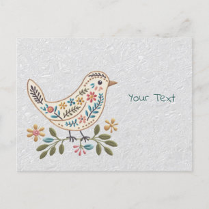 Little Bird farbenfrohe florale Postkarte