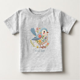 Little Bird Floral Blue Baby T - Shirt