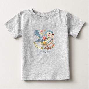 Little Bird Floral Blue Baby T - Shirt
