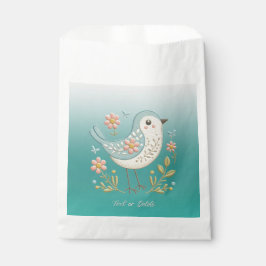 Little Bird Floral Embroidery Green Fevor Bags Geschenktütchen