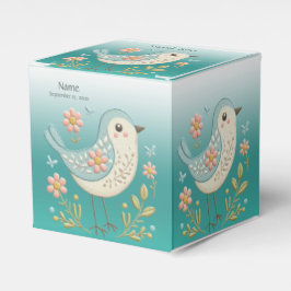 Little Bird Floral Embroidery Green Fevor Box Geschenkschachtel
