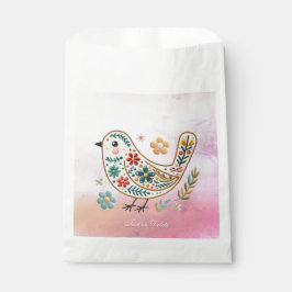 Little Bird Floral Embroidery Pink Fevor Bags Geschenktütchen