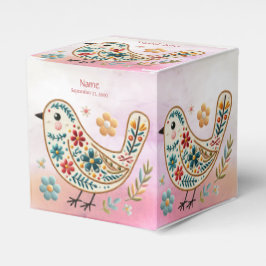 Little Bird Floral Embroidery Pink Fevor Box Geschenkschachtel