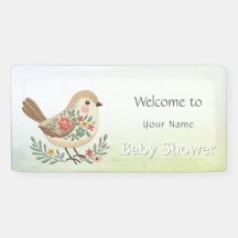 Little Bird Floral Gold Baby Dusche