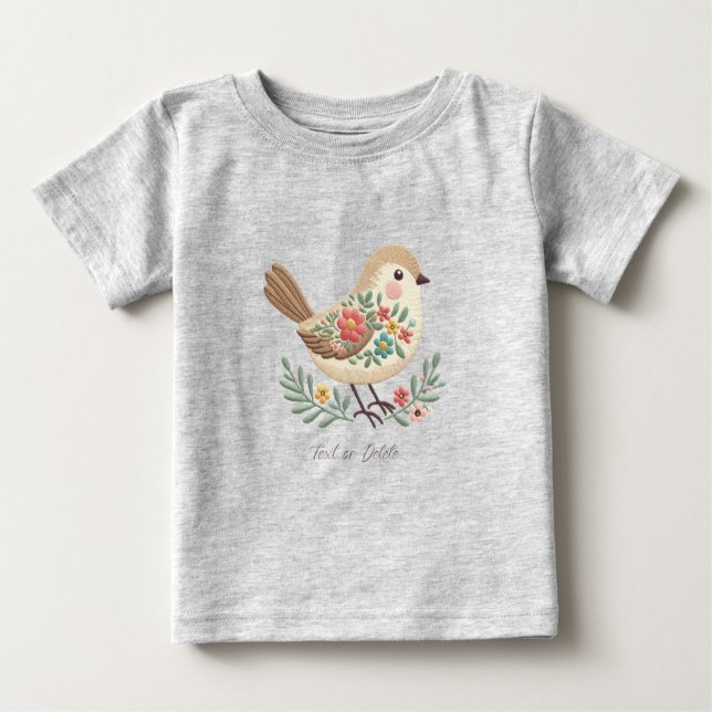 Little Bird Floral Gold Baby T - Shirt (Vorderseite)