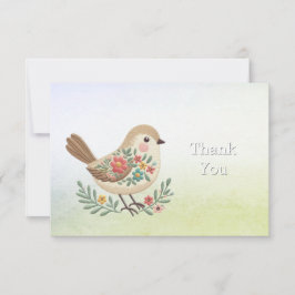 Little Bird Floral Gold Danke Karte