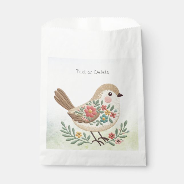 Little Bird Floral Gold Fevor Bags Geschenktütchen (Vorderseite)