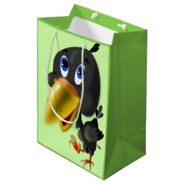 Little Bird mit Herz Funny Gift Bag individuell an Mittlere Geschenktüte