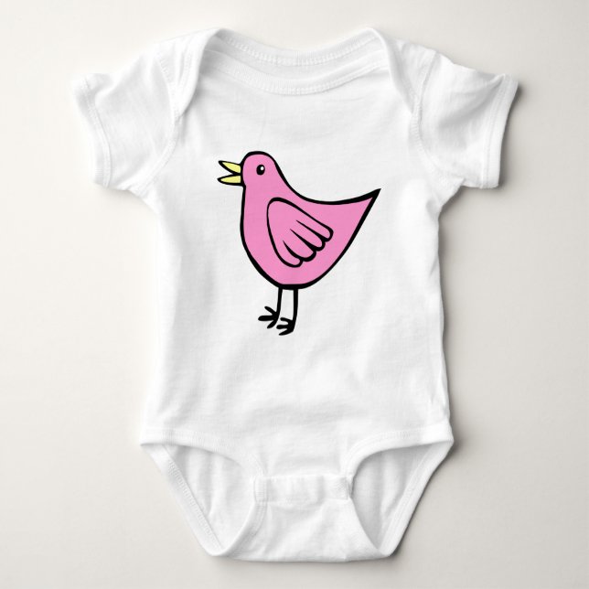 Little Bird - Rosa Baby Strampler (Vorderseite)