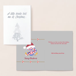 Little Birdie erzählte mir Weihnachten Folienkarte