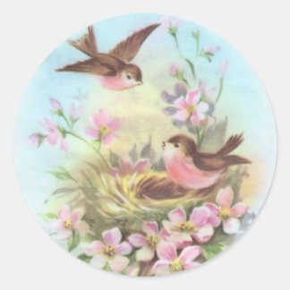 Little Birdies Runder Aufkleber