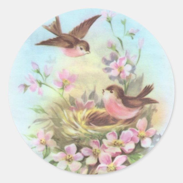 Little Birdies Runder Aufkleber (Vorderseite)