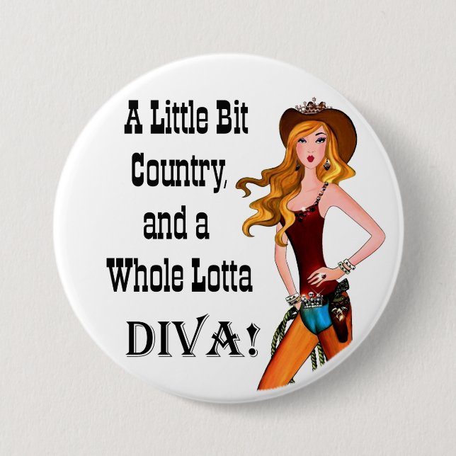 Little Bit Land und eine ganze Lotta DIVA! Button (Vorderseite)