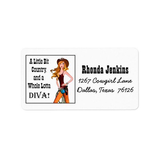 Little Bit Land und eine ganze Lotta DIVA! Labels Adressaufkleber (Vorne)