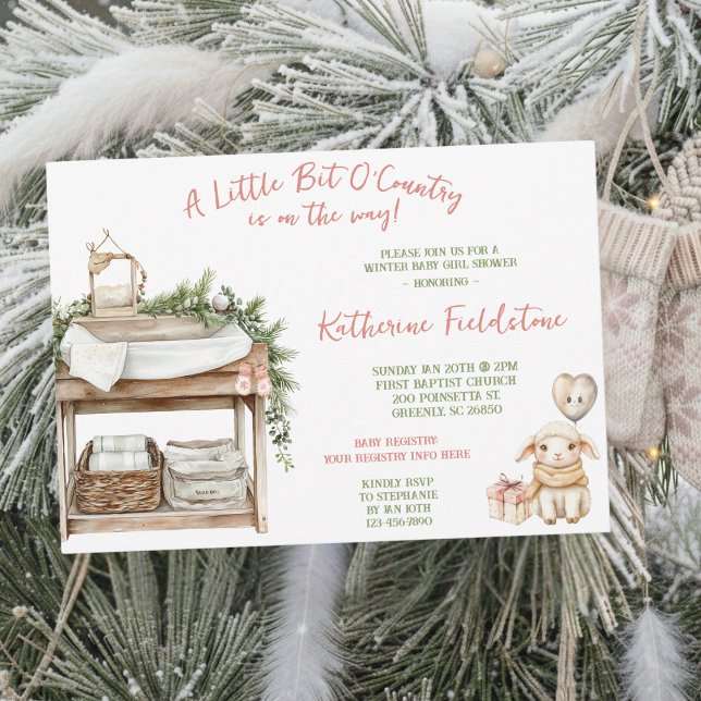 Little Bit Of Country Winter Boho Baby Girl Shower Einladung (Von Creator hochgeladen)
