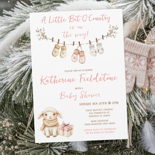 Little Bit Of Country Winter Boho Baby Girl Shower Einladung (Von Creator hochgeladen)