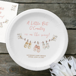 Little Bit Of Country Winter Boho Baby Girl Shower Pappteller