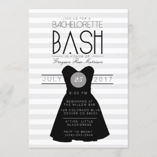 Little Black Dress Bachelorette Bash   PARTY Einladung