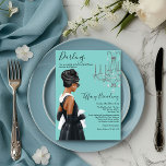 Little Black Dress Blue Glam Brautparty Einladung<br><div class="desc">Hallo Daa-rr-lings! Diese Einladung eignet sich hervorragend für ein Frühstück,  einen Brunch oder ein Mittagessen mit Pop von glitz und Glamour. Versuchen Sie,  einige absolut beeindruckende Blume-Box-Kreationen hinzuzufügen. Ein unglaubliches Frühstücksbuffet (Mini-Pfannkuchen und Parfaits,  ein Kuschelturm mit Pulverschnee als ein Highlight).</div>