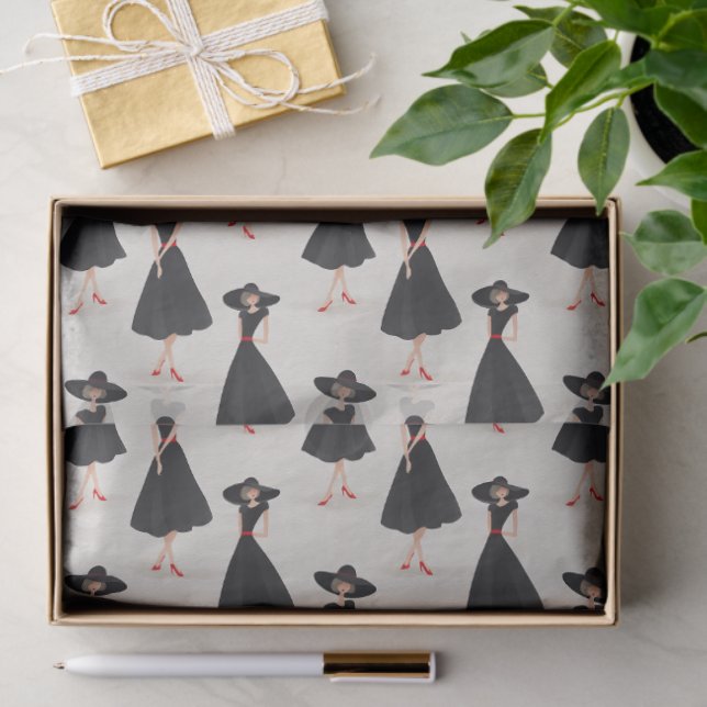 Little Black Dress Society Cute Whimsical Fashion  Seidenpapier (Geschenk)